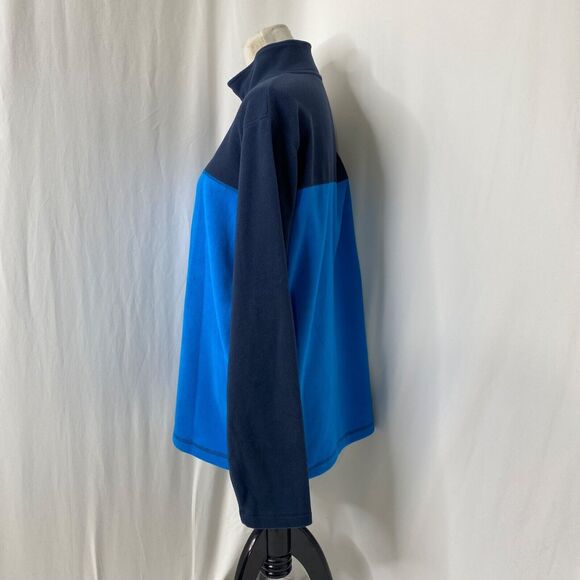 Men's Large Fleece Sweatshirt Alpha Camp Blue Long Sleeve Quarter Zip High Neck - Picture 4 of 9